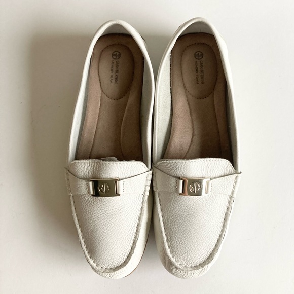 Giani Bernini GB Dailyn White Pebble Genuine Leather Loafers size 8.5 - Picture 6 of 16